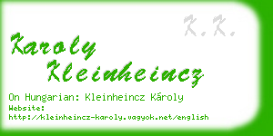 karoly kleinheincz business card