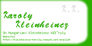 karoly kleinheincz business card